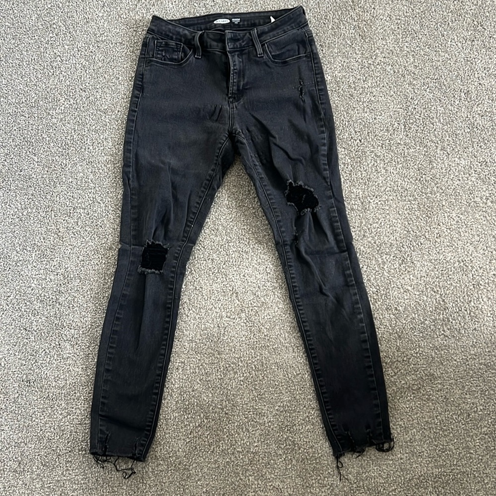 Old Navy Size 4  Black Rockstar Super Skinny Ankle Jeans